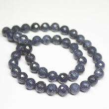 Load image into Gallery viewer, 14 inches, 8mm, Natural Untreated Blue Sapphire Faceted Round Sphere Shape Beads, Sapphire Beads - Jalvi &amp; Co.