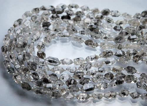 14 Inches, Natural Herkimer Diamond Quartz Natural Faceted Nuggets,Size 8-11mm - Jalvi & Co.