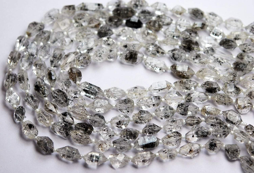 14 Inches, Natural Herkimer Diamond Quartz Natural Faceted Nuggets,Size 8-11mm - Jalvi & Co.