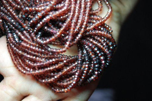14 Inches Shaded Garnet Faceted Rondelles Beads Size 4.5mm Aprx - Jalvi & Co.