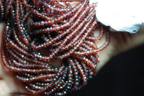14 Inches Shaded Garnet Faceted Rondelles Beads Size 4.5mm Aprx - Jalvi & Co.