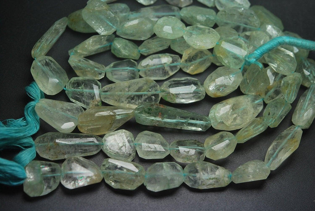 14 Inches Strand aquamarine large beads Faceted Nuggets, 20-10mm Large - Jalvi & Co.