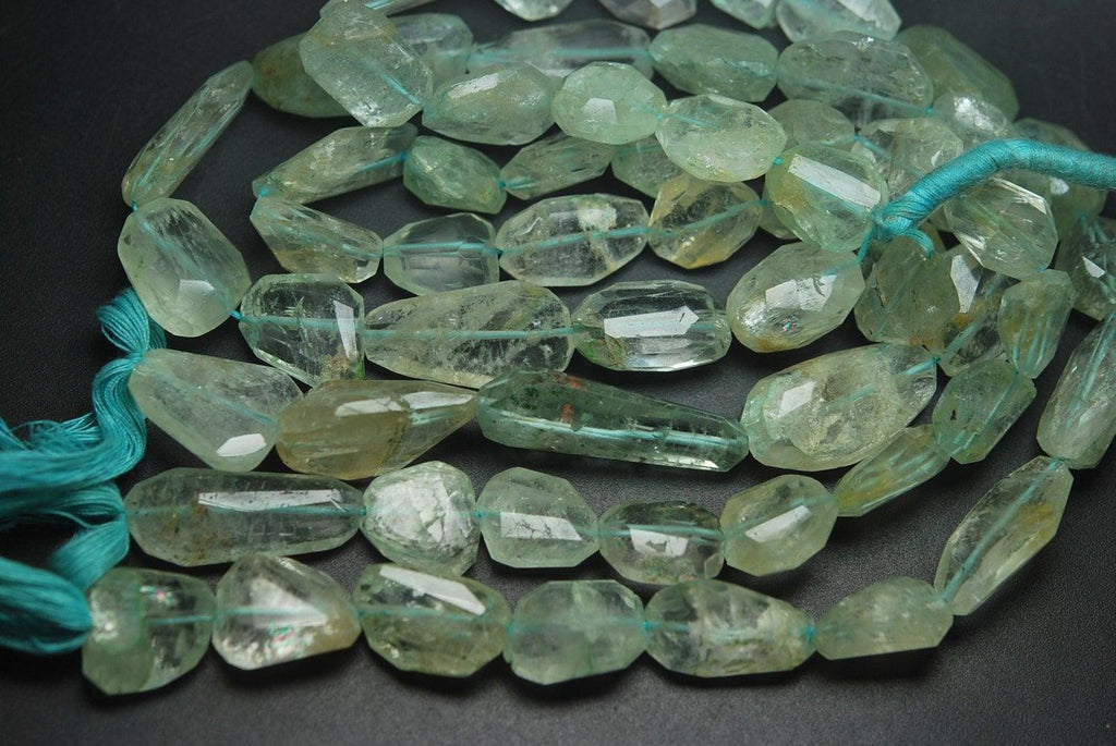 14 Inches Strand aquamarine large beads Faceted Nuggets, 20-10mm Large - Jalvi & Co.