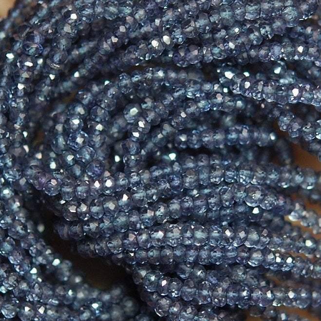 14 Inches Strand Blue Mystic Quartz Faceted Rondelle 3.5mm - Jalvi & Co.