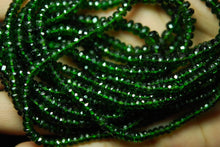Load image into Gallery viewer, 14 Inches Strand, Faceted Rondelles Large Size 4-3.5 mm Chrome Diopside - Jalvi &amp; Co.