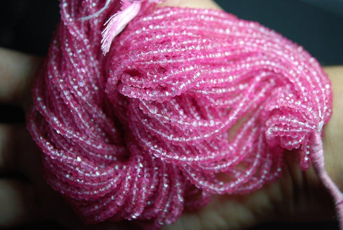 14 Inches Strand Pink Mystic Topaz Faceted Rondelles 3.5mm - Jalvi & Co.
