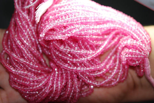 14 Inches Strand Pink Mystic Topaz Faceted Rondelles 3.5mm - Jalvi & Co.