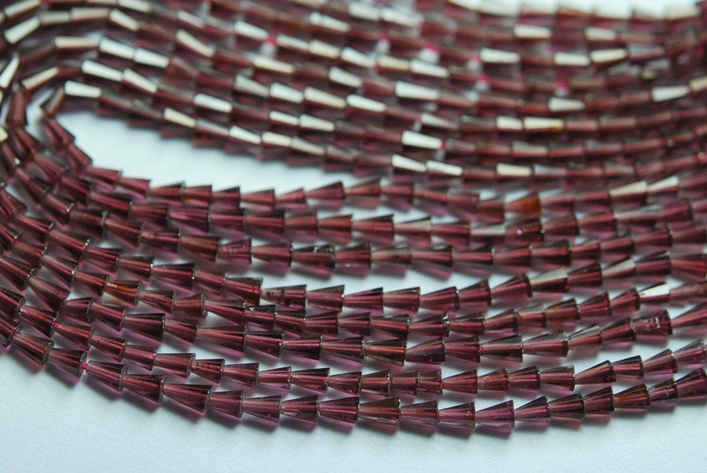 14 Inches Strand,Rare Mozambique Garnet Faceted Umbrella Shape Size 3.5-4mm Aprx - Jalvi & Co.