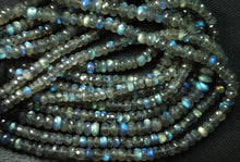 Load image into Gallery viewer, 14 Inches Super Finest Natural Blue Flashy Labradorite Faceted Rondelles Size-6-7mm Aprx - Jalvi &amp; Co.