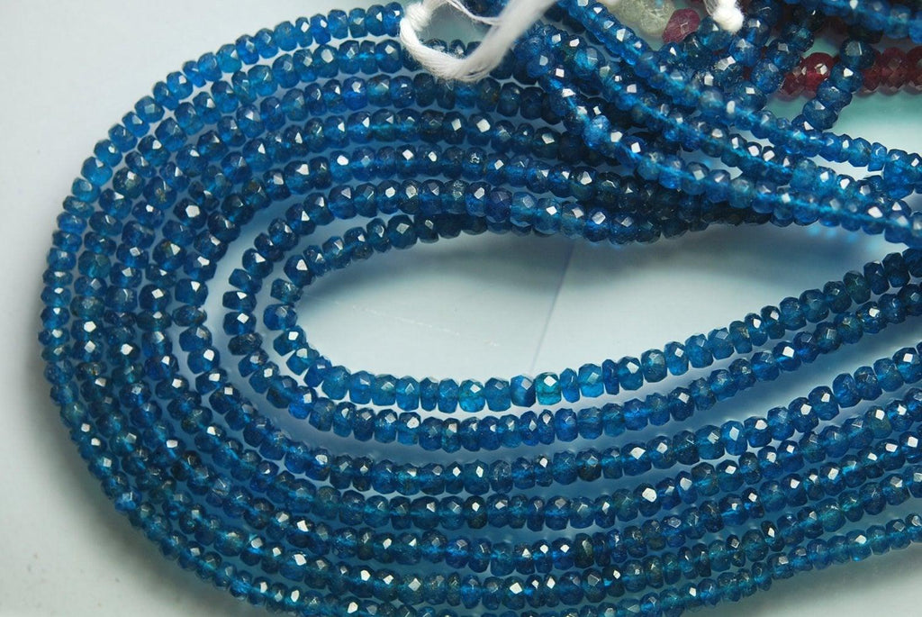 14 Inches Super Finest Quality Neon Blue Apatite Size 4.50mm - Jalvi & Co.