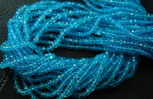 14 Inches Super Finest Quality Sky Blue Mystic Topaz Faceted Rondelles Size 3.5mm - Jalvi & Co.