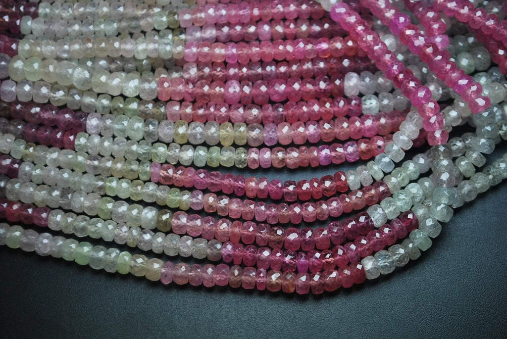 14 Inch,Super Finest Quality,Supernatural Multi Sapphire Faceted Roundells,Size 4.5-5mm Aprx - Jalvi & Co.