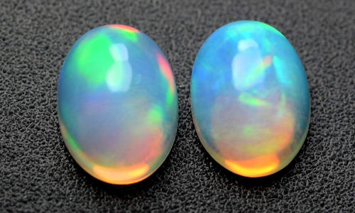 14 Pcs, 2.40 Cts 100%Natural Opal Cabochon-Natural Ethiopian Opal Oval Shape Ethiopian Welo Opal, 2 Piece Of 8X6mm - Jalvi & Co.