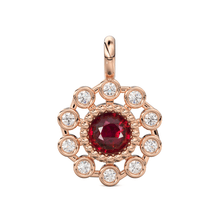 Load image into Gallery viewer, 14k 18k Brilliant Round Ruby &amp; Genuine Diamond Solid Gold Charm Pendant - Jalvi &amp; Co.