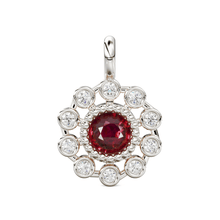 Load image into Gallery viewer, 14k 18k Brilliant Round Ruby &amp; Genuine Diamond Solid Gold Charm Pendant - Jalvi &amp; Co.