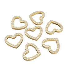 Load image into Gallery viewer, 14k 18k Heart Solid Gold and Diamonds Charm / Diamond Heart Charm / 9.7x8.5mm - Jalvi &amp; Co.