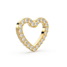 Load image into Gallery viewer, 14k 18k Heart Solid Gold and Diamonds Charm / Diamond Heart Charm / 9.7x8.5mm - Jalvi &amp; Co.