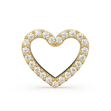 Load image into Gallery viewer, 14k 18k Heart Solid Gold and Diamonds Charm / Diamond Heart Charm / 9.7x8.5mm - Jalvi &amp; Co.