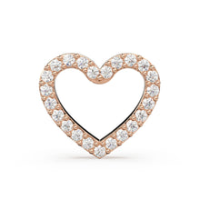 Load image into Gallery viewer, 14k 18k Heart Solid Gold and Diamonds Charm / Diamond Heart Charm / 9.7x8.5mm - Jalvi &amp; Co.
