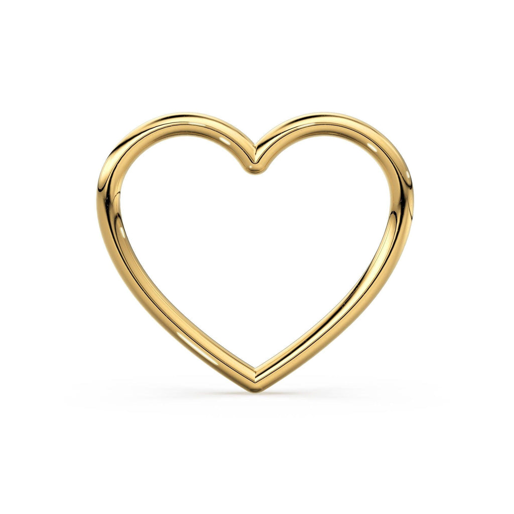 14k 18k Heart Solid Gold Charm / 20 Gauge Gold Heart Charm / 10mm - Jalvi & Co.