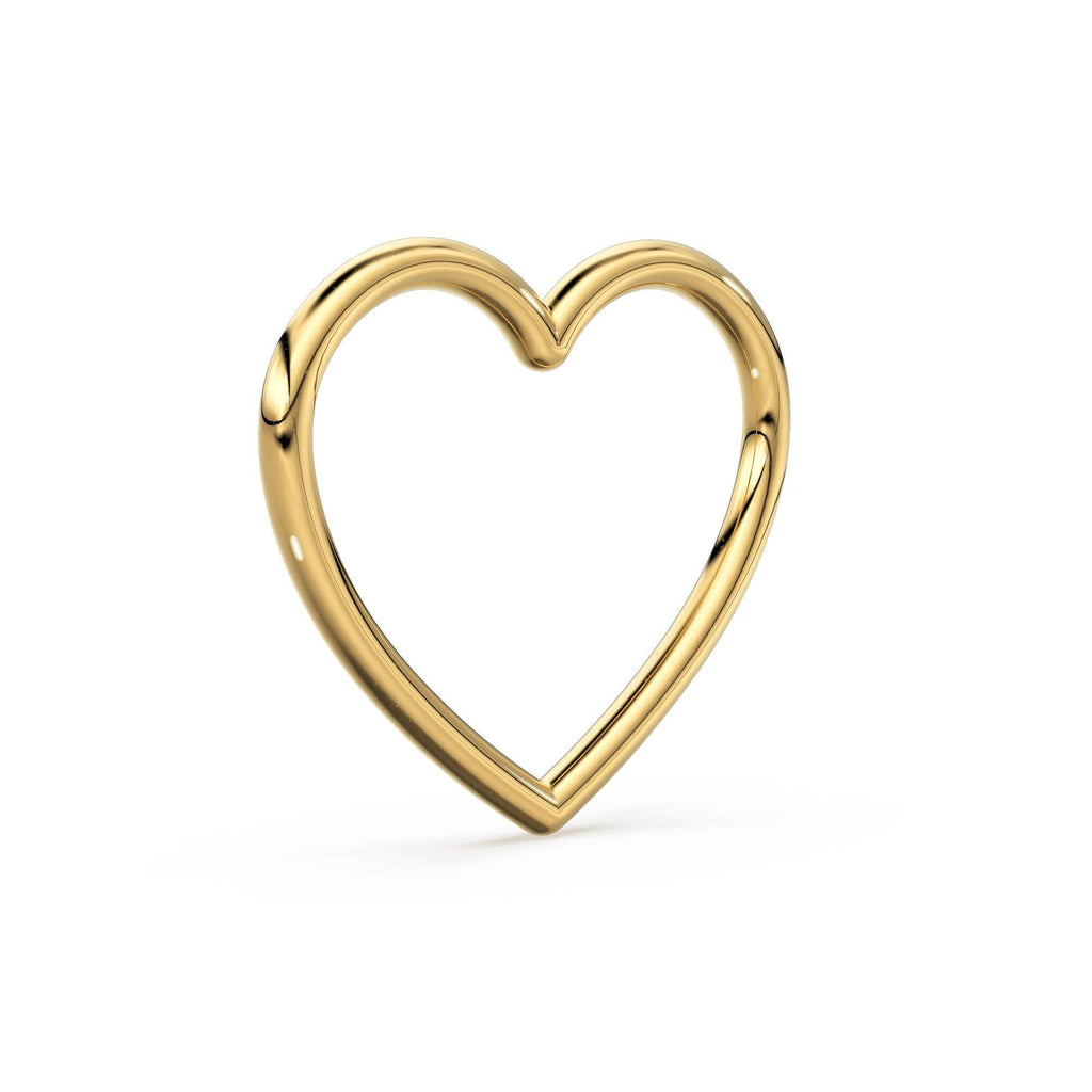 14k 18k Heart Solid Gold Charm / 20 Gauge Gold Heart Charm / 10mm - Jalvi & Co.