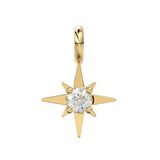 14k 18k Solid Gold Diamond Star Charm / Petite Brilliant Diamond Charm / Star Charm / Christmas Sale