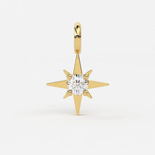 Load image into Gallery viewer, 14k 18k Solid Gold Diamond Star Charm / Petite Brilliant Diamond Charm / Star Charm / Christmas Sale - Jalvi &amp; Co.