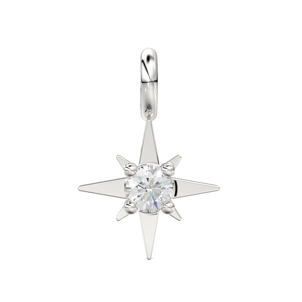 14k 18k Solid Gold Diamond Star Charm / Petite Brilliant Diamond Charm / Star Charm / Christmas Sale - Jalvi & Co.