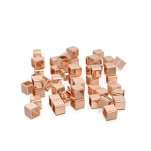 Load image into Gallery viewer, 14k &amp; 18K Solid Gold Square Beads Supported Charm. Gold Charm Findings Part, Bead Cap Part in 14k 18K Gold, Bead Caps Spacers End Cap DIY - Jalvi &amp; Co.