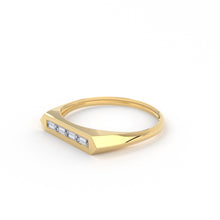 Load image into Gallery viewer, 14k Baguette Stackable Ring / Baguette Diamond Ring / Unique Baguette Ring / Baguette Diamond Bar Ring - Jalvi &amp; Co.