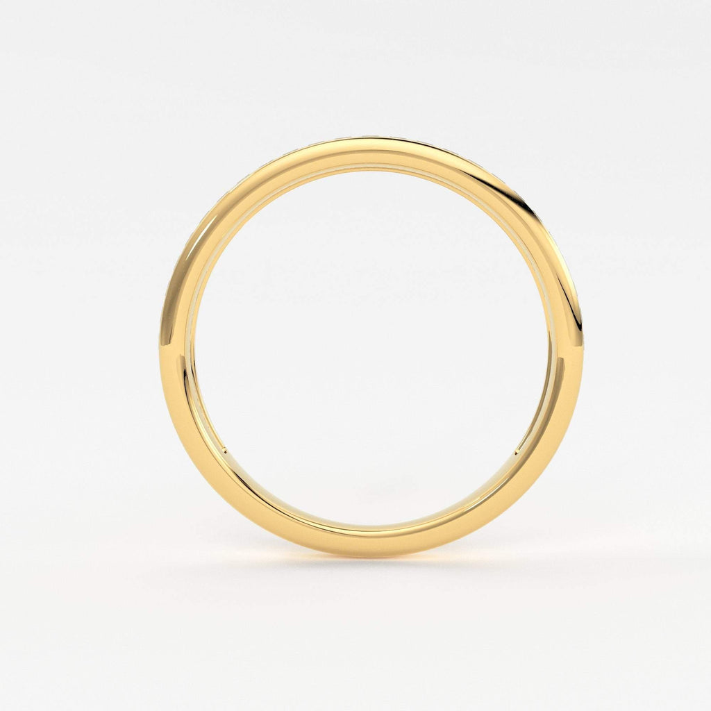 14K Gold Baguette Diamond Band / 3.0MM Thin Channel Set Diamond Ring / Half Eternity Stackable Ring / Diamond Wedding Ring / Minimalist Ring - Jalvi & Co.