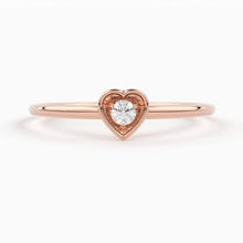 Load image into Gallery viewer, 14K Gold Birthstone Heart Ring/ Solid Gold Ring/ January/ February/ March/ April/ May/ June/ July/ August/ September/ November/ December - Jalvi &amp; Co.