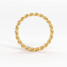 Load image into Gallery viewer, 14k Gold Chain Ring, Gold Stacking Ring, Thick Chain Ring, Curb Chain Ring, Cuban Link Ring, Cuban Chain Ring, Minimalist Ring - Jalvi &amp; Co.