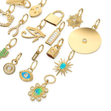 Load image into Gallery viewer, 14K Gold, Diamond and Gemstone Mini Charm Pendants - Jalvi &amp; Co.