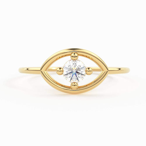14K Gold Eye Ring / Evil Eye Ring / Sapphire / Ruby Ring / June Birthstone / Emerald / Stacking Ring / Blue Diamond Band / Birthstone Ring - Jalvi & Co.