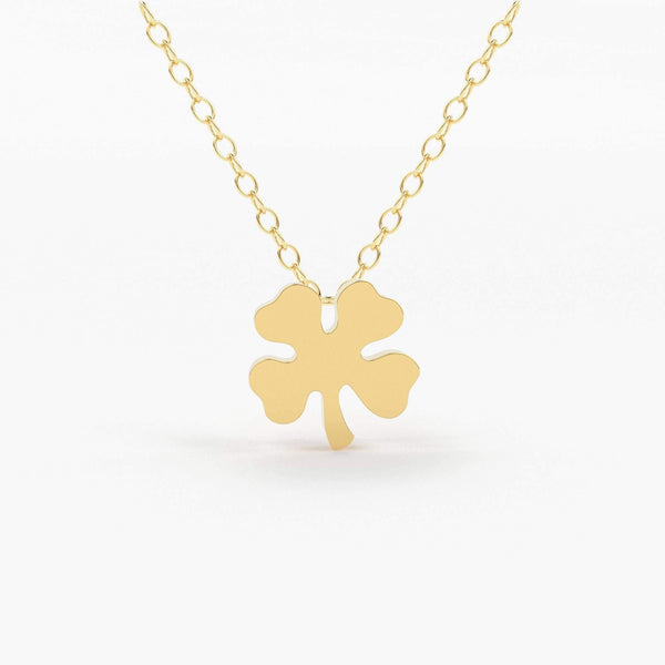 14K Yellow Gold Malachite Four Leaf Clover Pendant, Irish Four Leaf Lucky  Charm