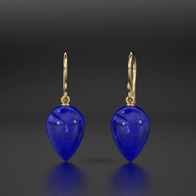 Load image into Gallery viewer, 14K Gold Lapis Lazuli Earrings / Large Lapis Drop Earrings / Lapis Spike Earrings / Royal Blue Earrings / September Birthstone Earrings - Jalvi &amp; Co.