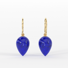 Load image into Gallery viewer, 14K Gold Lapis Lazuli Earrings / Large Lapis Drop Earrings / Lapis Spike Earrings / Royal Blue Earrings / September Birthstone Earrings - Jalvi &amp; Co.