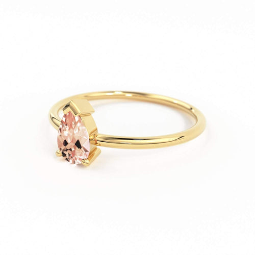 14K Gold Morganite Ring / Pink Energy Ring / Morganite Ring / Engagement Ring / Dainty Engagement Ring / Morganite Engagement Ring - Jalvi & Co.