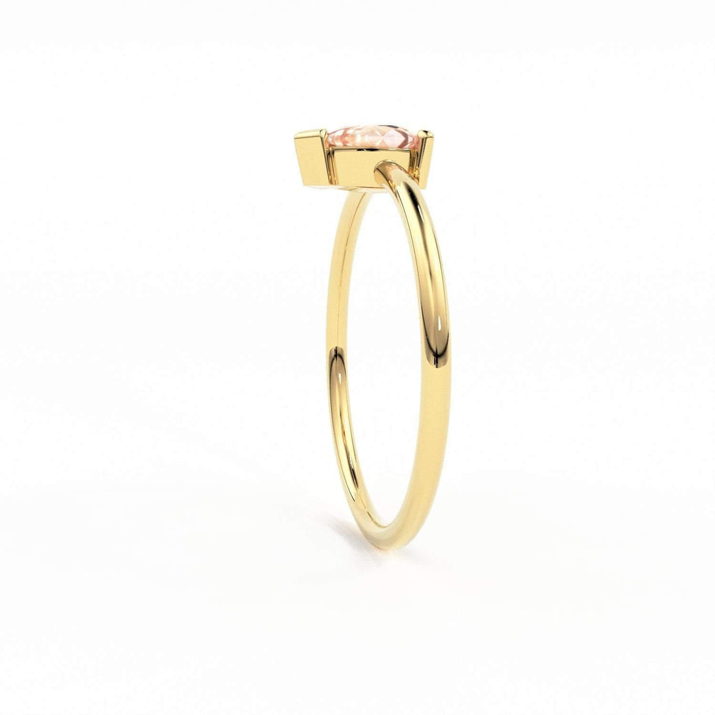 14K Gold Morganite Ring / Pink Energy Ring / Morganite Ring / Engagement Ring / Dainty Engagement Ring / Morganite Engagement Ring - Jalvi & Co.