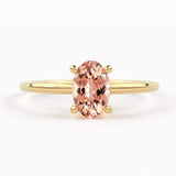 14K Gold Oval Morganite Ring / Make Me Blush Ring / Engagement Ring / Morganite Ring / Dainty Engagement Ring / Pink Stone Gold Ring