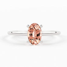 Load image into Gallery viewer, 14K Gold Oval Morganite Ring / Make Me Blush Ring / Engagement Ring / Morganite Ring / Dainty Engagement Ring / Pink Stone Gold Ring - Jalvi &amp; Co.