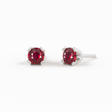 Load image into Gallery viewer, 14K Gold Tiny Ruby Studs/ Ruby Studs/ Ruby Jewelry/ Stud Earrings / Solid Gold / Dainty Earring / Dainty Jewelry/ July Birthstone/ Red Stone - Jalvi &amp; Co.