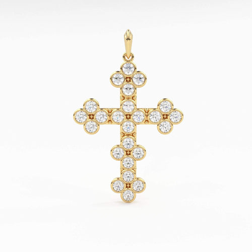 14k Solid Gold Diamond Cross Necklace / Cross Necklace / Diamond Cross Pendant / Diamond Necklace / Tiny Diamond Cross / Christmas Gift - Jalvi & Co.