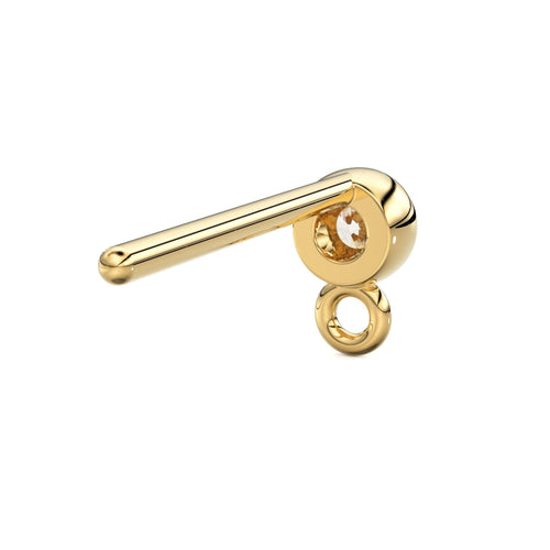 14k Solid Gold Diamond Ear Post Earrings / Diamond Ear Post / Diamond Finding - Jalvi & Co.