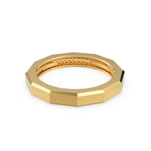 Load image into Gallery viewer, 14k Solid Gold Geometric Designer Ring - Stackable Ring - Rope Inlay Narrow Band - Minimal Jewelry - Jalvi &amp; Co.