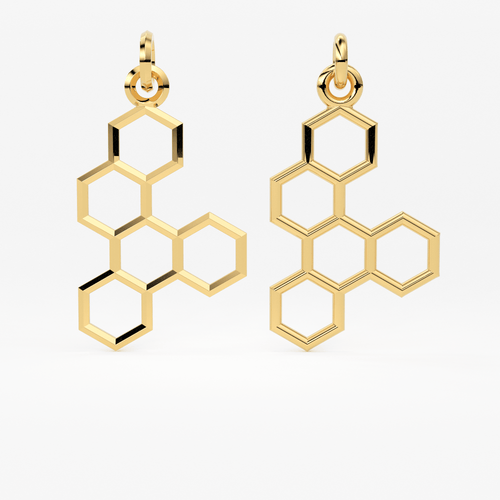 14K Solid Gold Honeycomb Pendant, Honeycomb Pendant, Gold Beehive Pendant - Jalvi & Co.