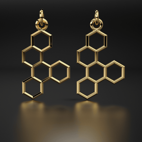 14K Solid Gold Honeycomb Pendant, Honeycomb Pendant, Gold Beehive Pendant - Jalvi & Co.