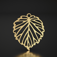 Load image into Gallery viewer, 14K Solid Gold Leaf Cutout Charm Pendant, Leaf Charm, Solid Gold Leaf Pendant - Jalvi &amp; Co.