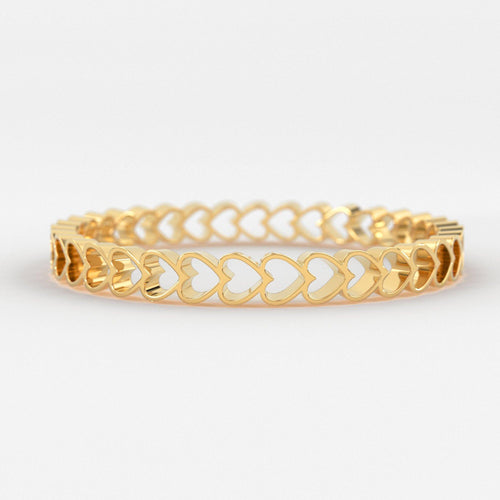 14k Solid Gold Tiny Heart Ring / Stacking Ring / Infinity Heart Ring / Promise Ring For Her / Thin Band Ring / Love Heart Tiny Thin Band - Jalvi & Co.